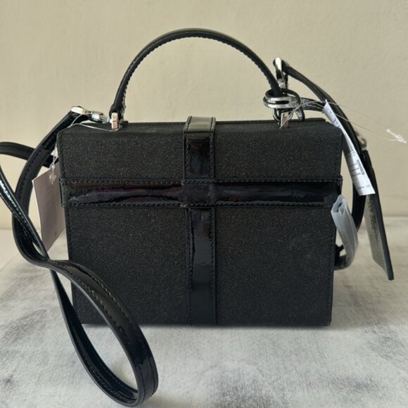 Kate Spade Wrapping Party Gift Box Glittering Crossbody Handbag Black - Picture 9 of 14